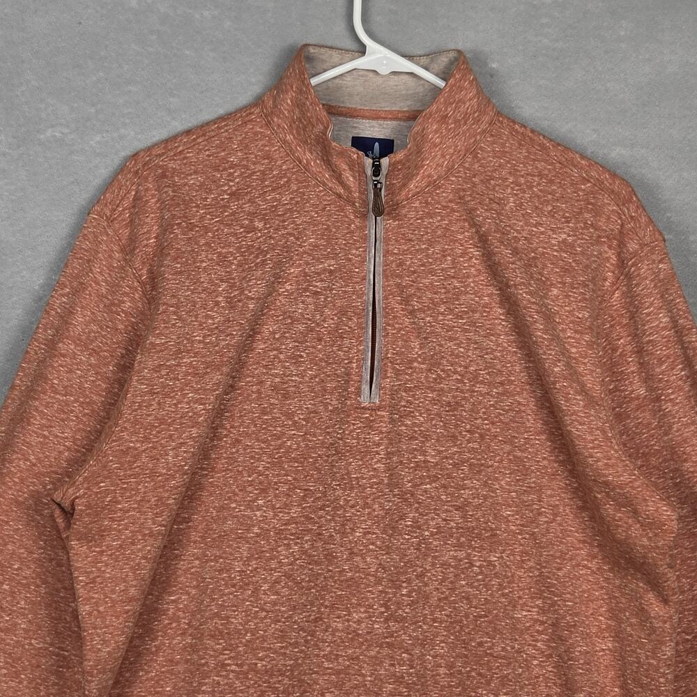 Johnnie-O Sully 1/4 Zip Pullover Men's Medium Brick Orange Heathered